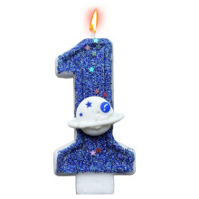 Number Candles for Birthday Cakes, Birthday Candles Numbers, Blue Space Planet Birthday Candles, Novelty for Reunions, Party Accessories