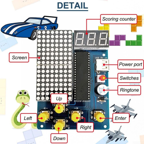 Build Your Own Retro Game Console with 51 Microcontroller DIY Kit for Engaging Gaming Experience (B ) 1