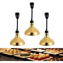 Food Heating Warmer Lamp, Telescopic Heating Lamp Adjustable Height 75165cm(Golden)