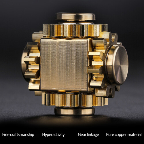 Stress Relief Metal Spinning Cube - Durable Brass Design for Relaxation 2