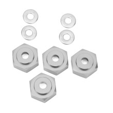 4 Stück Aluminiumlegierung Sechskantkupplung für 1/10 RC-Autos Titanium Grau