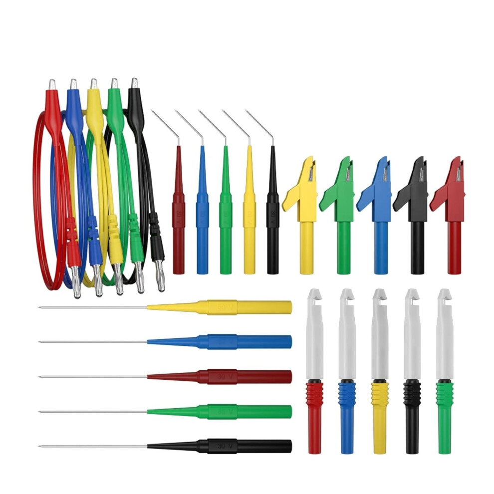 Multimeter Test Lead Kit 4Mm Banana Plug To Alligator Clip With Probe Back Probes Ref: 4159 9382693970039