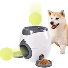 Automatic Dog Ball Launcher Tennis Ball Machine 2Ball System Feeding Tray Grey Heavy Duty No Charging Needed
