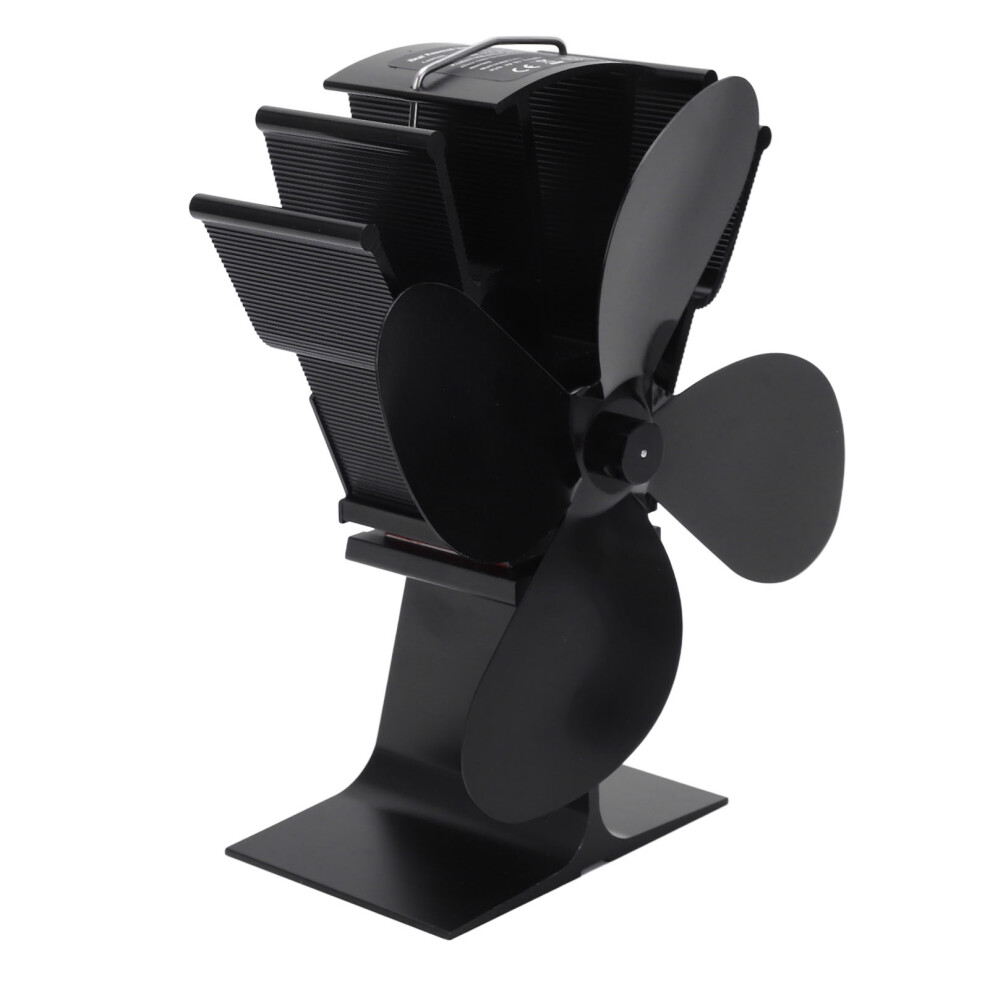 4-Blade Heat Powered Fireplace Fan, Aluminium Alloy, 21X14x8cm 8451374022242