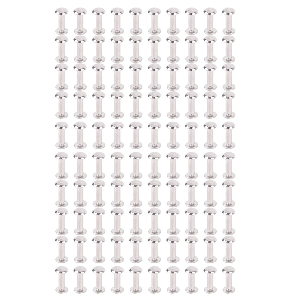 100 Sets Schraubnieten M2, Rund, Flacher Kopf, 7806371414544