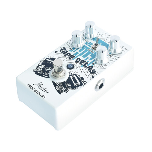 Rowin RE-01 White Digital Tape Delay Guitar Effect Pedal 4 Knobs