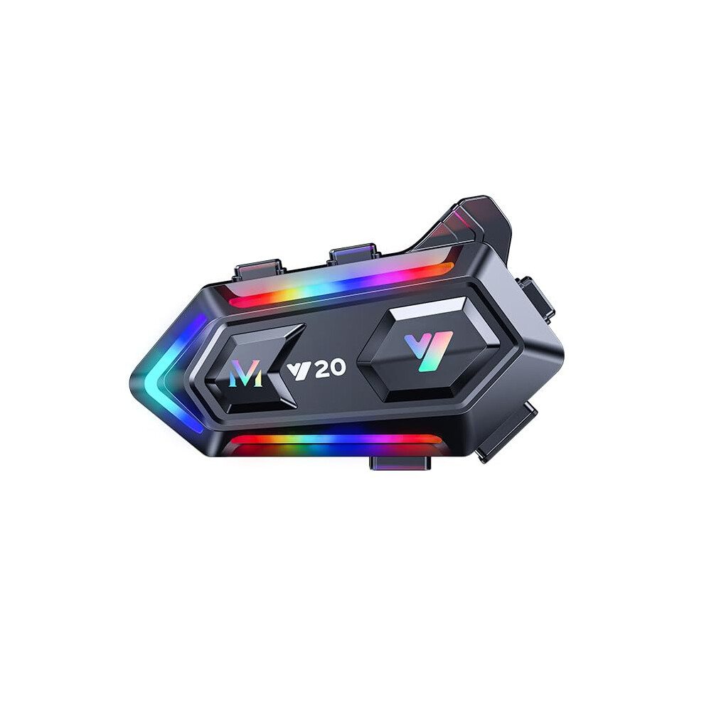 Motorcycle Bluetooth Headset With Cvc Dsp Noise Reduction, Rgb Lights, 25H Battery, Bluetooth 5.3 9382693970466