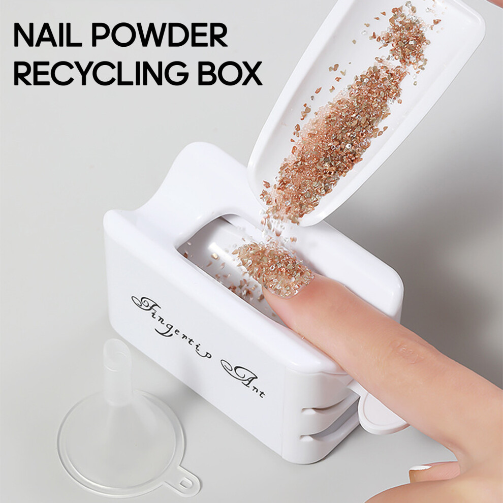 Portable Nail Dip Powder Container with Recycle System for Manicure Art