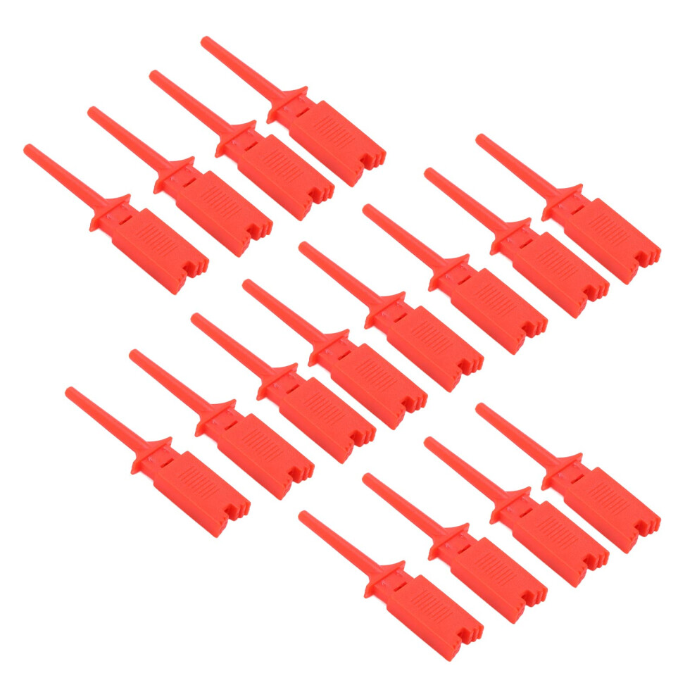 Flat Test Hook 20Pcs Elastic Pure Copper Springloaded Clips For Circuit Test, Power Supply, Multimeter Red Absplated 9347817267242