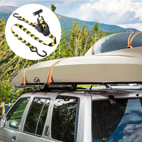 Heavy Duty Auto Retracting Tie Down Straps with Safety Lock and S Hooks 1