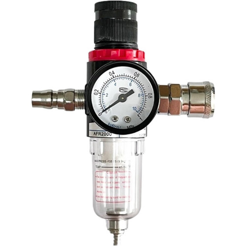 AFR2000 1/4Inch Air Compressor Oil Water Separator Filter Regulator Air Processor Manual Drainage PC1002 2
