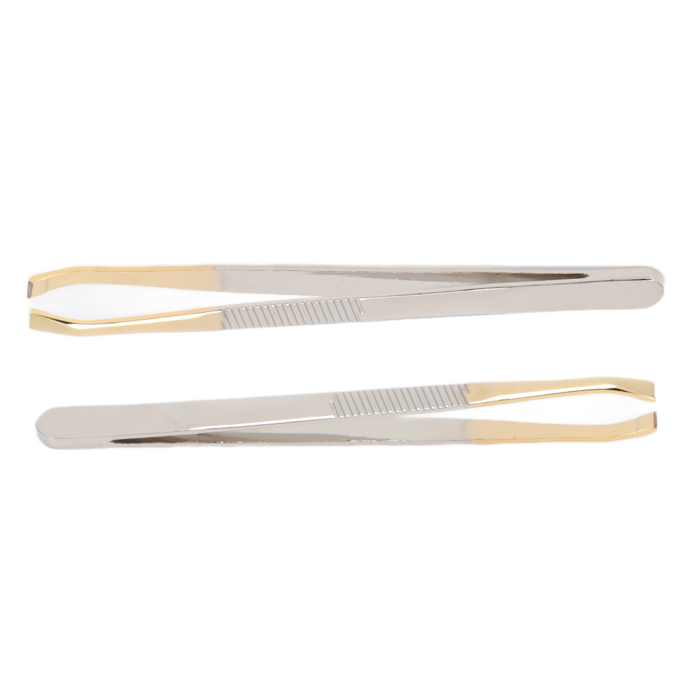 2pcs Precision Tweezers for Ingrown Hair and Perfect Eyebrow Shaping