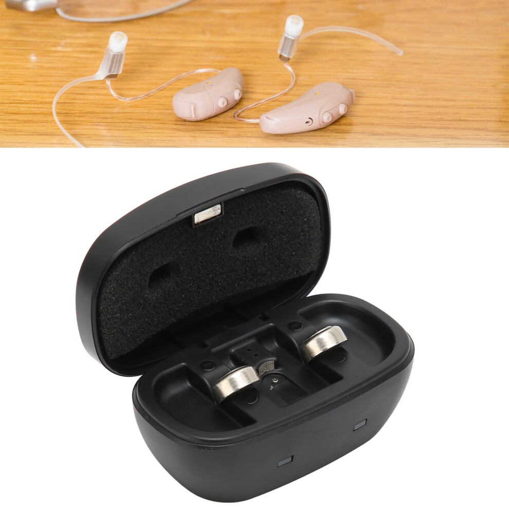 2pcs A675 Rechargeable Button Batteries Charging Box for Hearing Aids