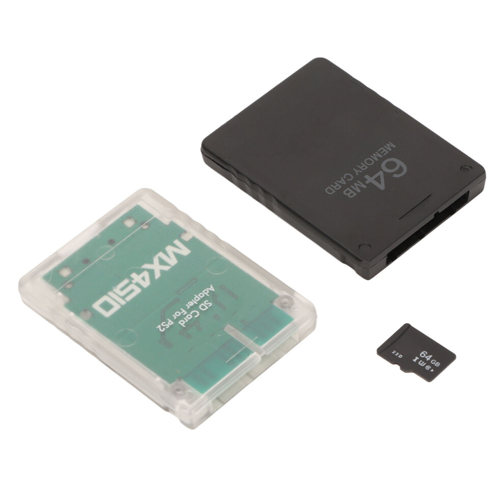 Memory Card Reader Replacement With 64G Memory Card & Fmcb 64Mb For Ps2 Fat 4651374038111