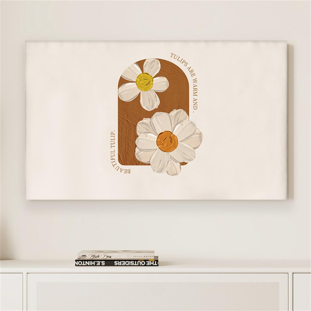 Tv Protector Cover Flowers Dustproof Screen Cover For 3285 Inch Tvs/Pc Elastic 4650 Inch White 9382693971906