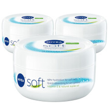 NIVEA Soft Refreshingly Soft Moisturizing Cream, Multipack, 3 x 6.8 OZ | Face, Hand and Body Moisturizer Enriched with Jojoba Oil and Vitamin E,