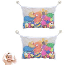 2Pcs Bath Storage Organiser,Baby Bath Storage,Quick Dry Storage Net
