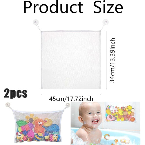 2Pcs Bath Storage Organiser,Baby Bath Storage,Quick Dry Storage Net 1