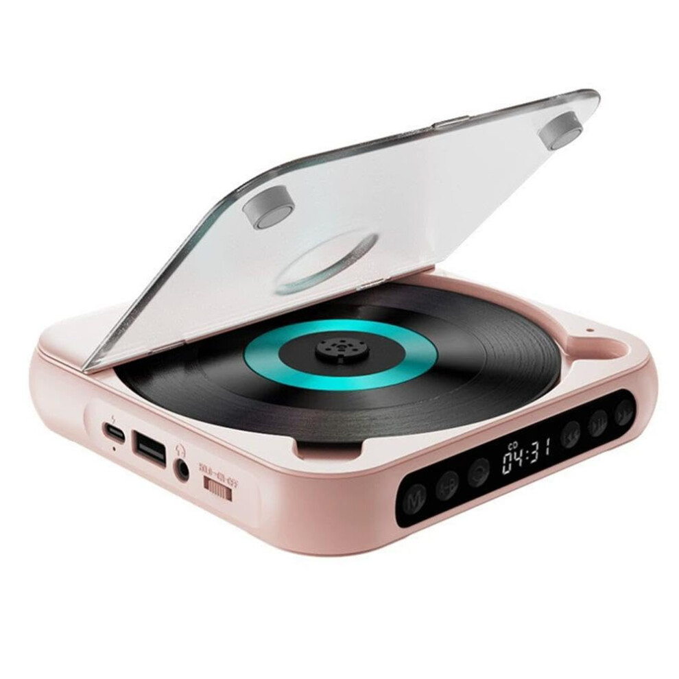 Portable Player 1Piece Bluetooth Hifi Heavy Bass, Wired Playback, Rechargeable Battery, Lightweight Compact Pink 9382693972460