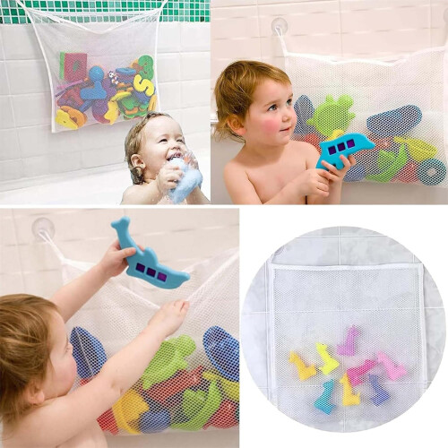 2Pcs Bath Storage Organiser,Baby Bath Storage,Quick Dry Storage Net 2