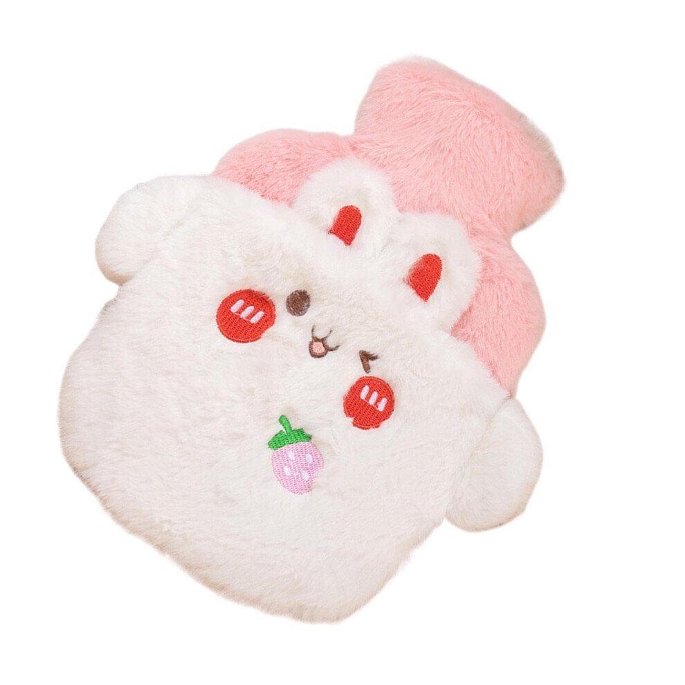 White Cartoon Hot Water Bag Plush Soft Blanket Style Rabbit, Winter Foot Warmer For Outdoor And Office