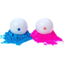 Set di palline da golf per gender reveal blu e rosa, palline da golf esplosive con tee, 4 cm