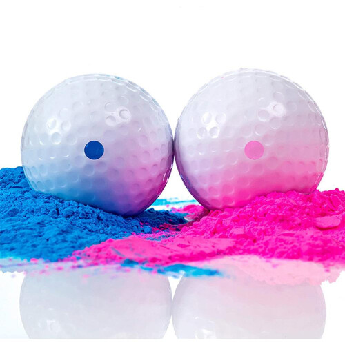Gender Reveal Golf Balls Set Blue Pink Exploding, 4cm Diameter, 60g 2