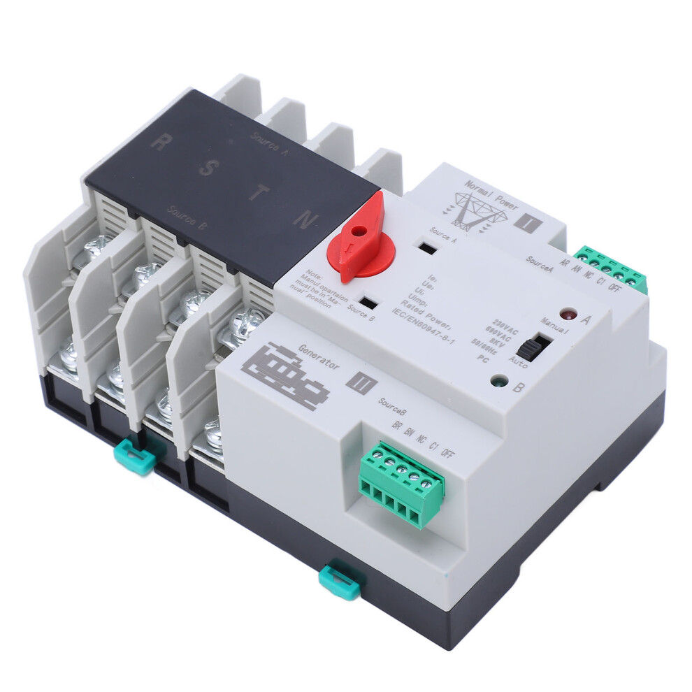 4P 125A Automatic Transfer Switch With Dual Power Toggle Control For Ac230v 4631374046750