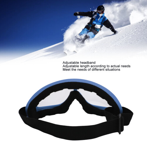 Skibrille PC Durchsichtige Gläser UV-Schutz Winddicht Dunkelblauer Rahmen 2