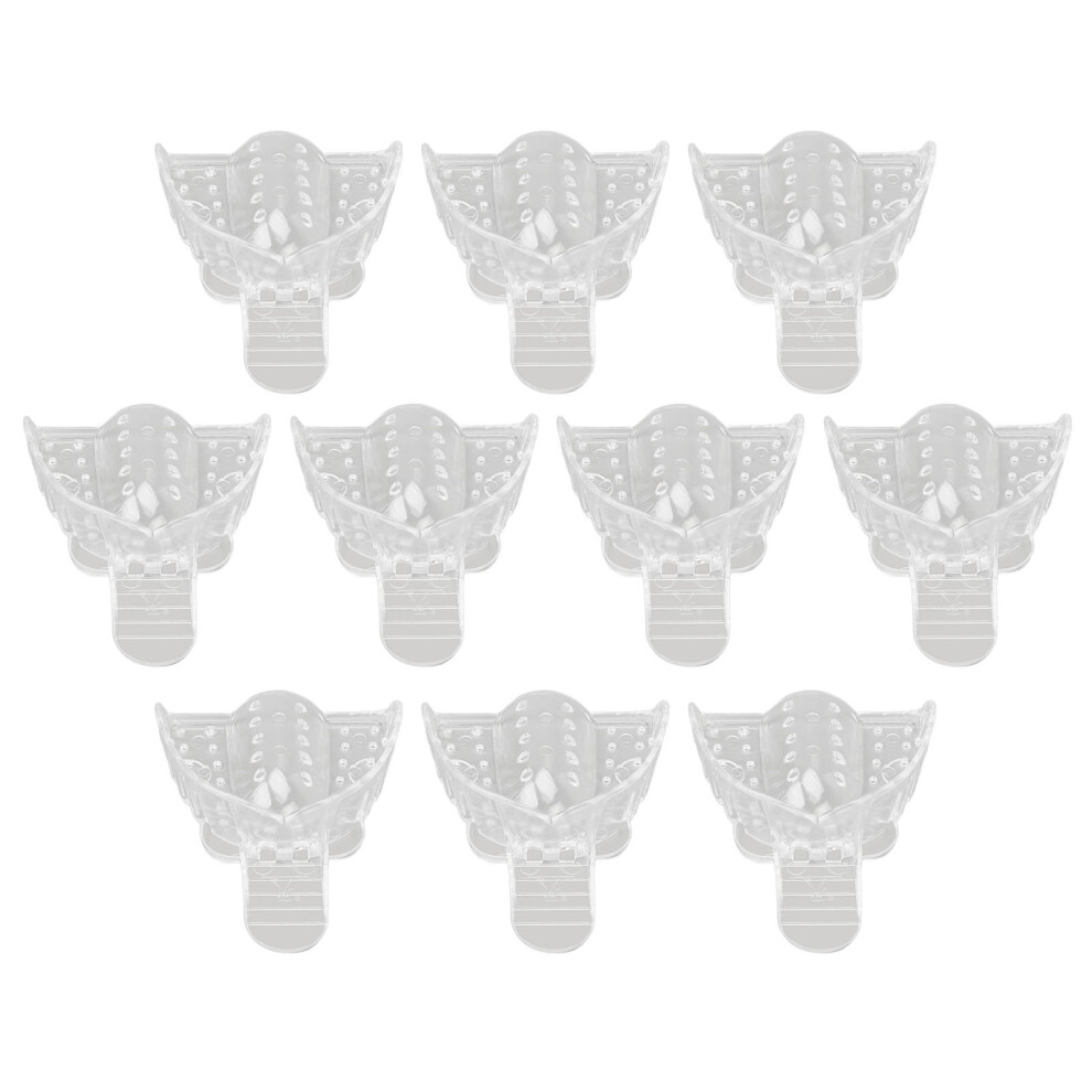 10pcs Transparent Perforated Dental Impression Trays for Upper Teeth