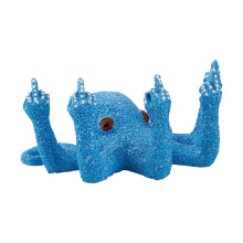 Wasserfigur aus Kunstharz, leuchtender Oktopus mit witzigem Mittelfinger-Motiv, humorvolle und faszinierende Dekoration für drinnen und draußen,