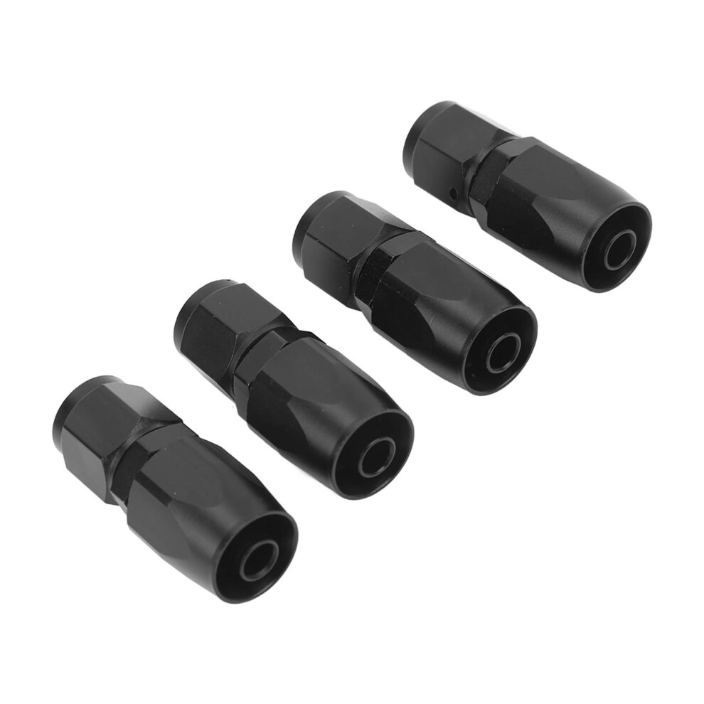 4Pcs Aluminum An6 0 Straight Swivel Hose End Fittings Car Fuel Adapter Black 7651374048247