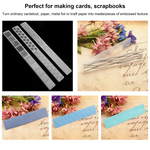 9-Piece Plastic Embossing Folders for Paper Craft, 14.9x3cm 2