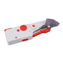 Portable Red Handheld Sewing Machine - Battery Operated for Quick Repairs