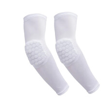 Sports Elbow Pads Adult Teen Honeycomb Elbow Support Training Brace For Basketball Volleyball 2 Pack White XXL