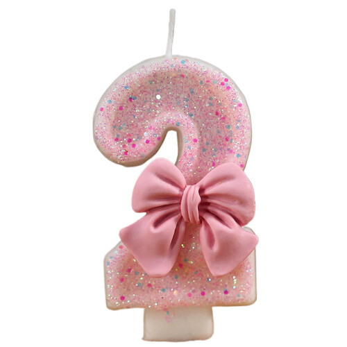Birthday Candles for Cake  Glittering Cake Candles with Bow Knot Decorations