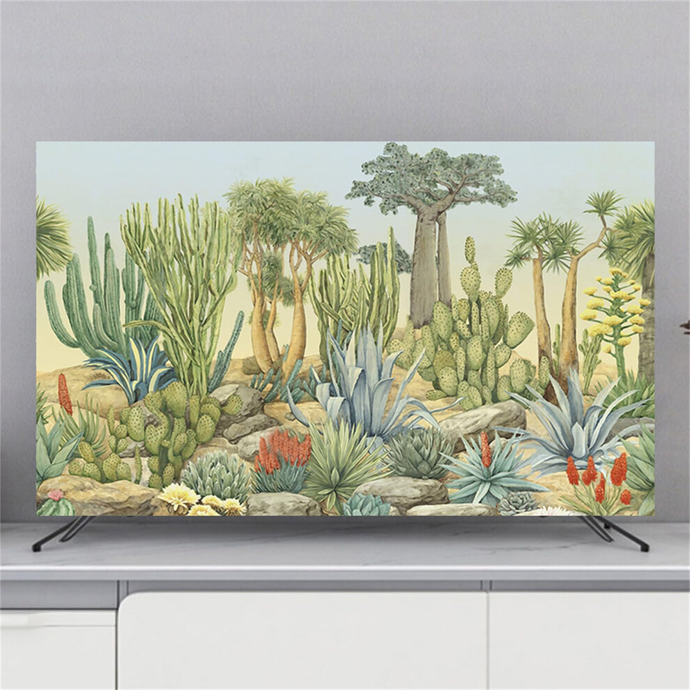 Tv Protector Cover For 3280 Inch Tv/Pc Display Elastic Dustproof Screen Protector, Cactus Color, Fits 4043 Inch 9347817268003