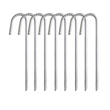 Pack of 8 Galvanised Steel Ground Stakes 30cm for Fence Trampoline Camping