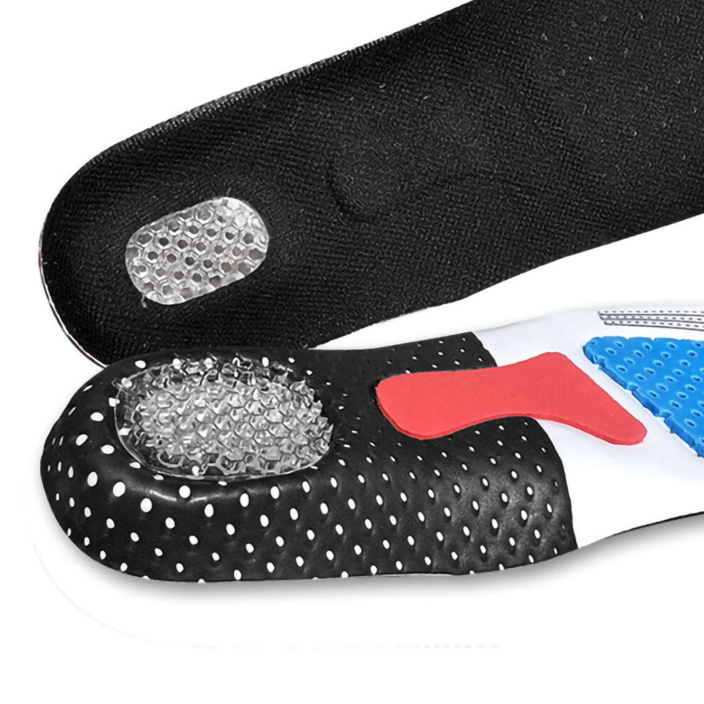 Men's Sports Insole EVA Silicone Breathable Shock Absorbing Arch Support Black 41â45
