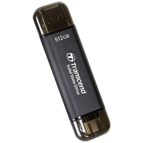 Unidade de estado sólido externa Transcend ESD310C 512 GB preta 2