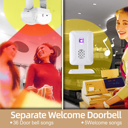 Wireless Infrared Doorbell with Motion Sensor, Long Range, 4-Level Volume 2