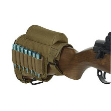 Tactical Gun Rifle Buttstock with Cheek Rest Pad and 7 Shells Holder (Black)