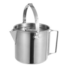 Stainless Steel Camping Kettle Portable for Hiking and Backpacking, Lightweight Tea and Coffee Pot