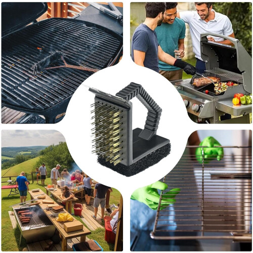 Grill Cleaning Brush  Copper Wire Right Angle Scraper for Barbecue 1