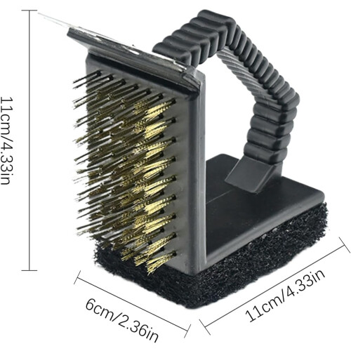 Grill Cleaning Brush  Copper Wire Right Angle Scraper for Barbecue 2