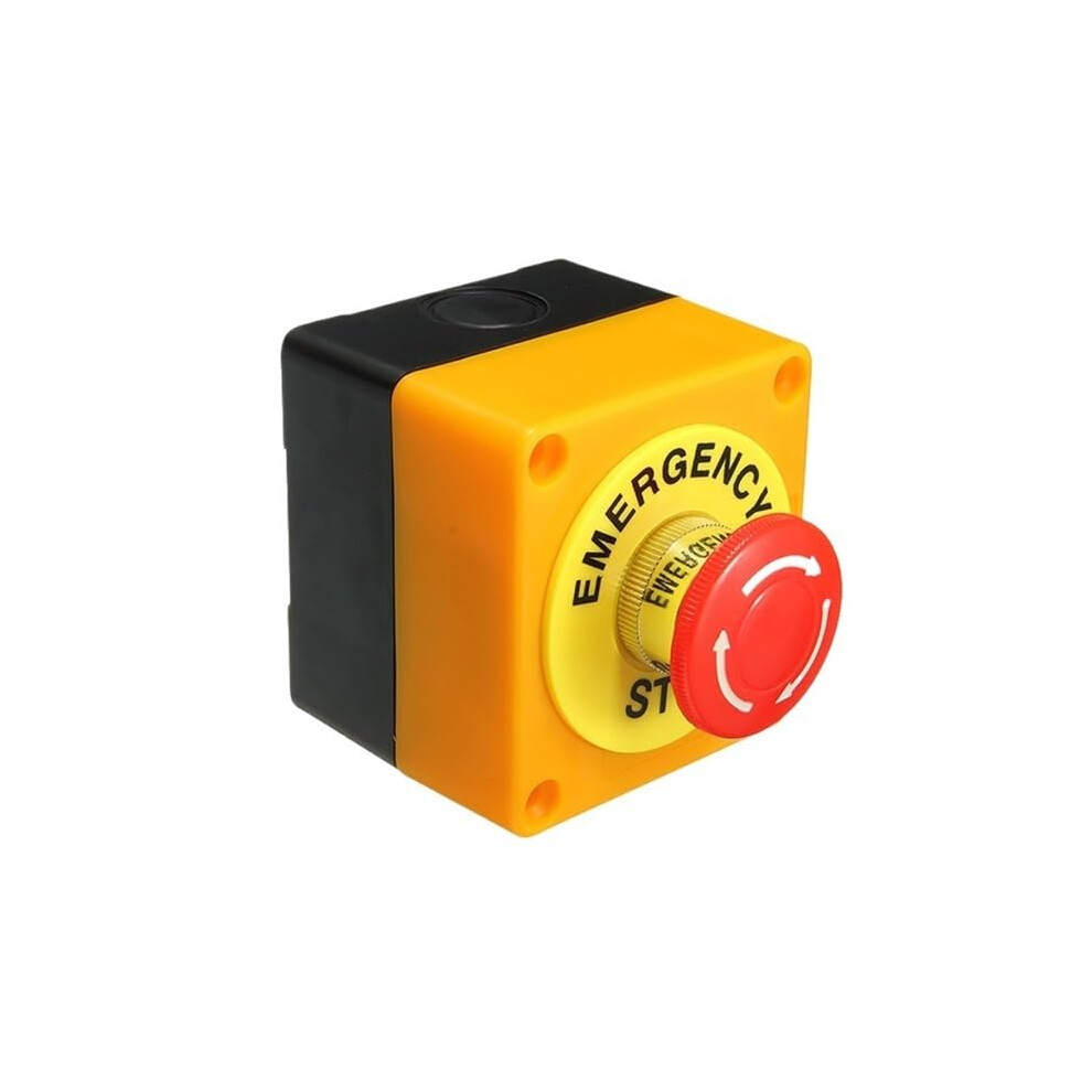 Emergency Stop Button With Protective Box 22Mm Rotary Mushroom Switch 1No 1Nc 10A 660V 9347817268409