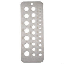 Stainless Steel Imperial Drill Bit Gauge For 118 Degree Angle Bits, Precision Positioning Holes, Readable Scales, Silver