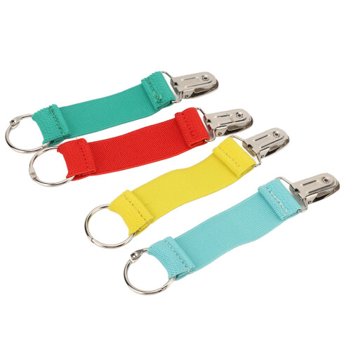4pcs Hat Clip Set in 4 Colors, 14cm Plastic Lock Elastic Polyester 1