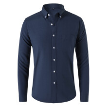 Men's Shirt NonIron RegularFit Casual Long Sleeve Business Shirt Breathable ButtonDown StandUp Collar