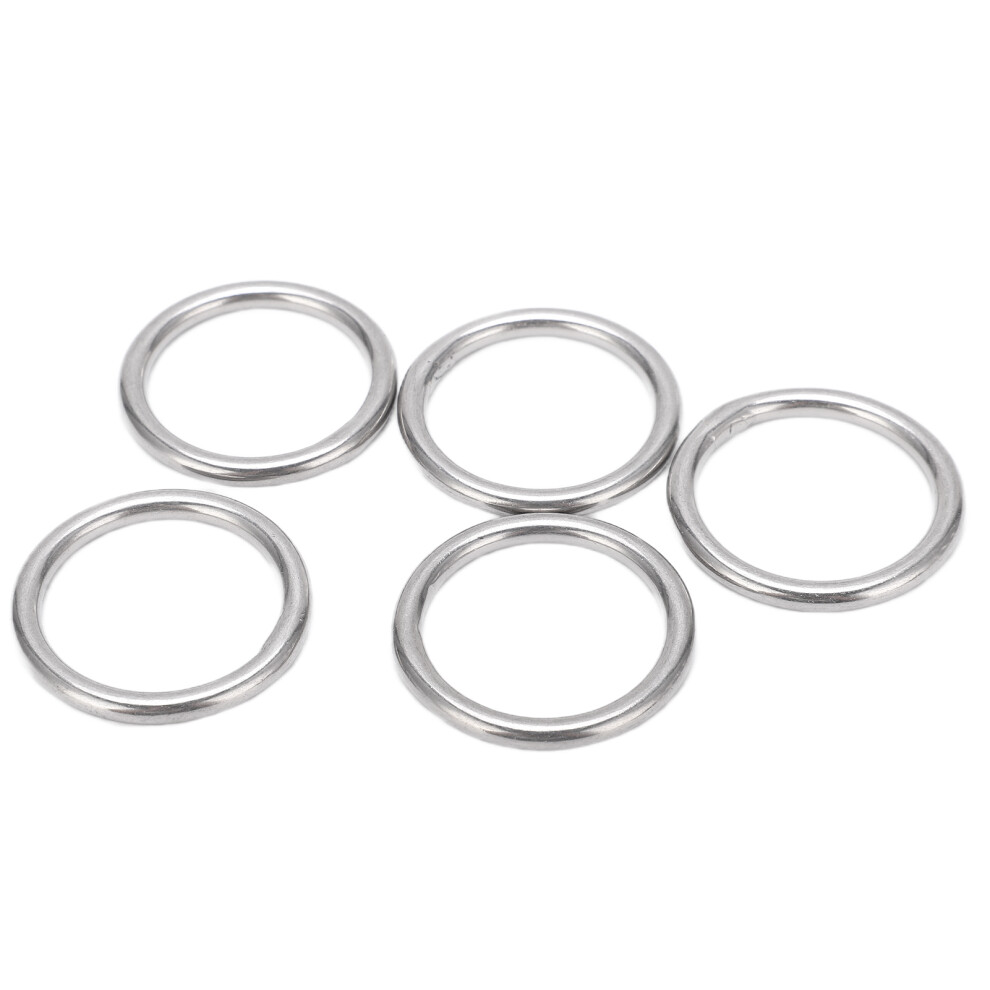 5Pcs Stainless Steel Welded O Rings 4X30mm For Marine Sailing Diving 7891382373775